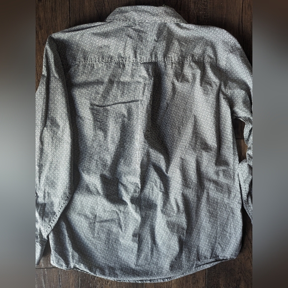 CINCH Long Sleeve Button Down Western Dress Shirt ~ Black & White w/ Green Sz S - Picture 12 of 16